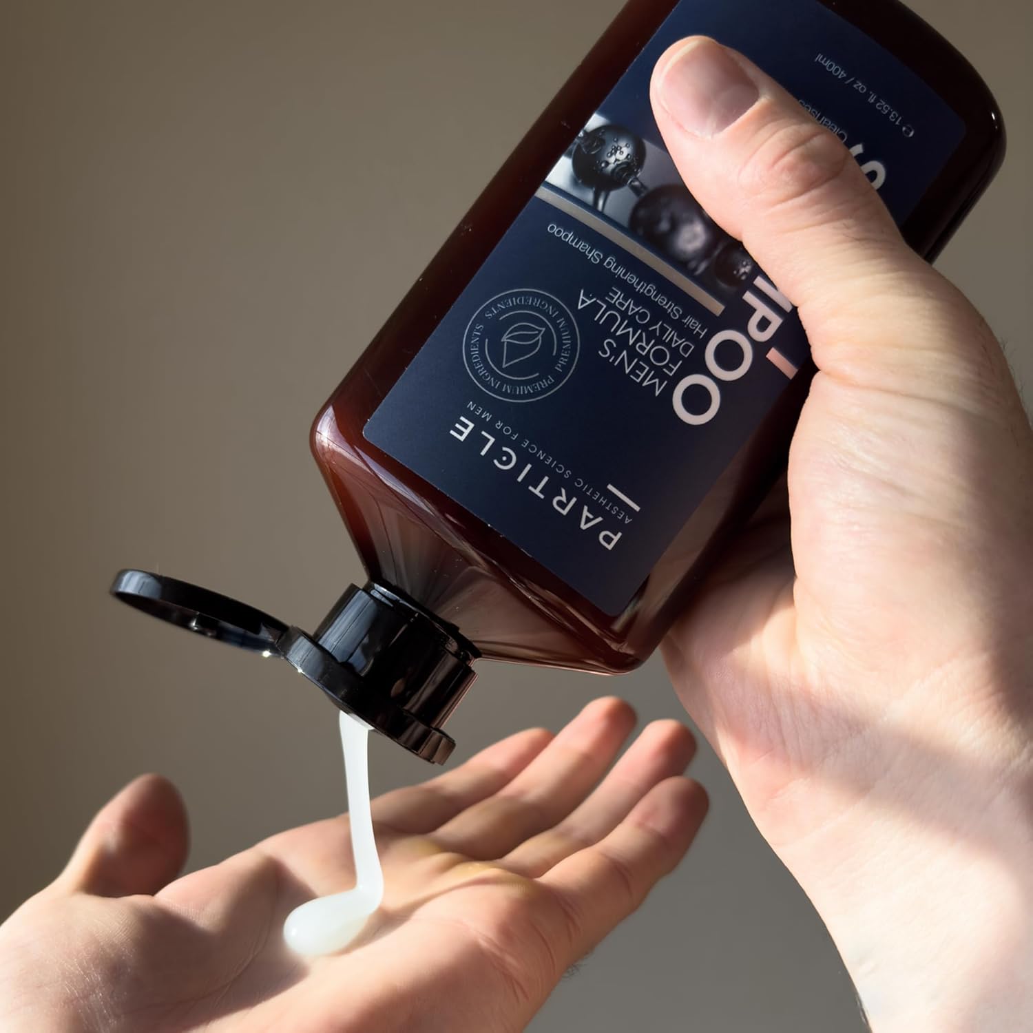 Particle Hair Thickening Shampoo for Men, Men’s Shampoo, Cleansing Formula Made with Biotin, Capixyl, Redensyl, Ginseng and Green Tea Extract for Hair Strength Support, Paraben Free, 400 mL Ifelshop