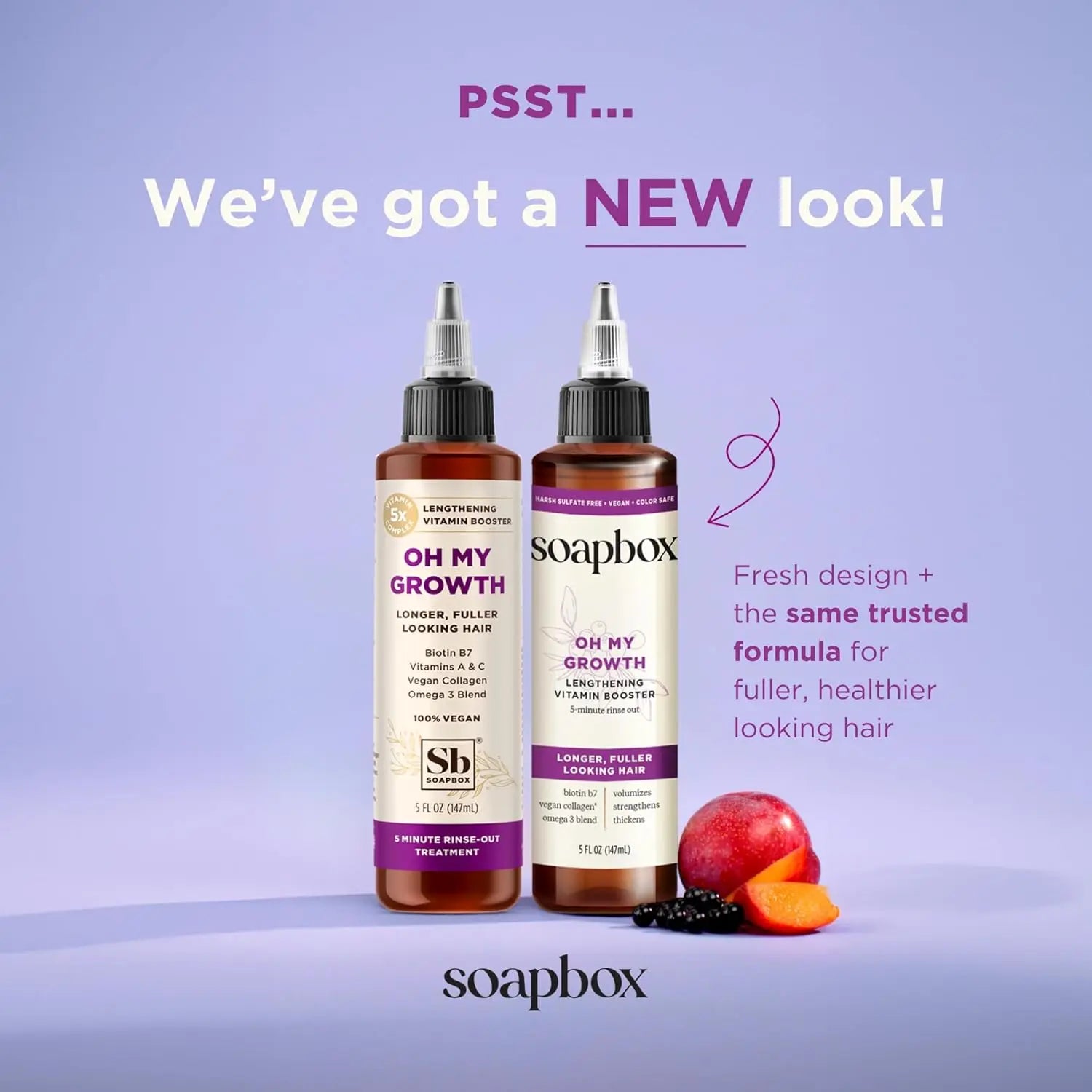 Soapbox Oh My Growth Lengthening Vitamin Booster Treatment – Biotin & Vegan Collagen Formula for Thicker, Fuller Hair, Paraben & Cruelty-Free, For Men & Women (5 oz) Ifelshop