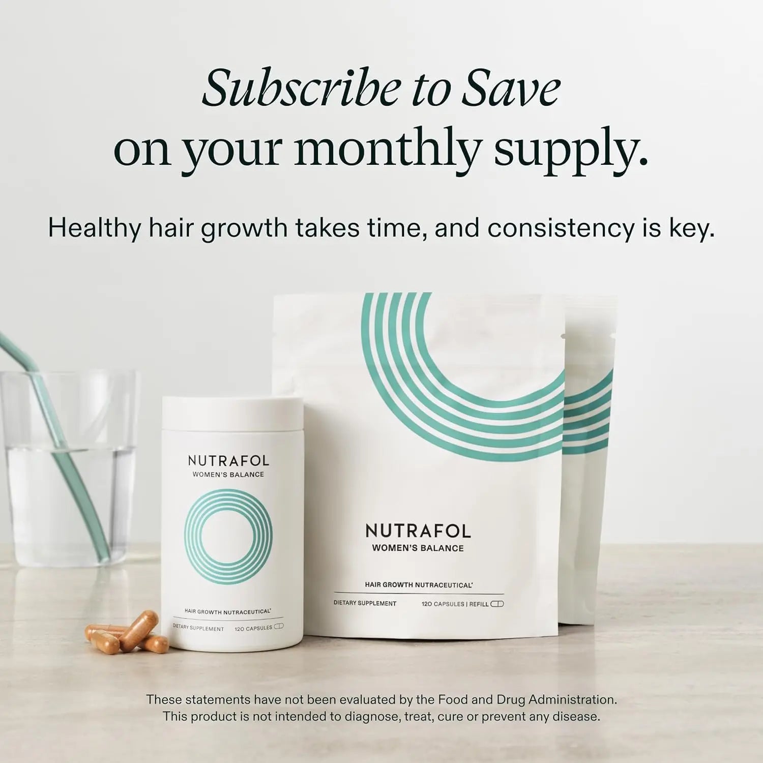 Nutrafol Women’s Balance Hair Growth Supplements – Hormone-Targeted Formula for Women 45+, Supports Thicker Hair - 2 Month Supply, 2 Refill Pouches Ifelshop