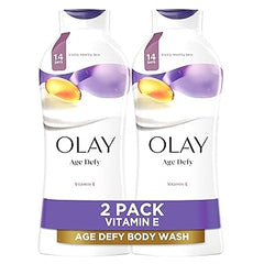 Olay Body Wash for Women, Age Defying with Vitamin E, 24hr Moisturizing, Hydrating & Refreshing, B3 Vitamin Complex, Free of Parabens & Phthalates, For All Skin Types, Scented, 22 fl oz (Pack of 2) Retailxpres