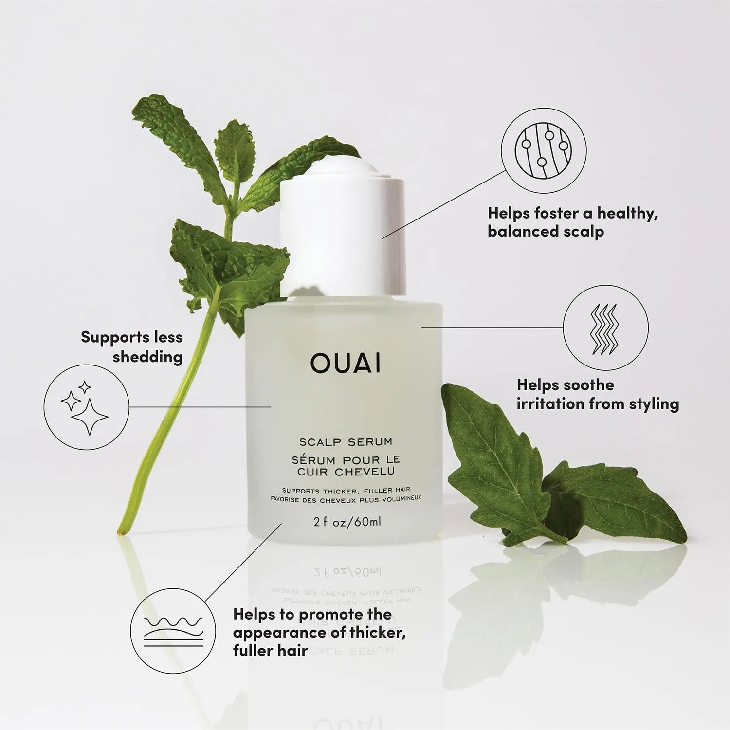 OUAI Scalp Balancing Serum – Lightweight Peptide Scalp Treatment with Red Clover Extract & Siberian Ginseng for Fuller-Looking Hair, Clean & Sulfate-Free Formula (2 fl oz) Ifelshop