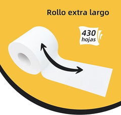 12 Rolls Premium Toilet Paper - 430 Sheets per Roll, 2-Ply, 4x4 Inch Sheet Size Paper Towels- Highly Absorbent, Strong & Soft for Bathroom Retailxpres