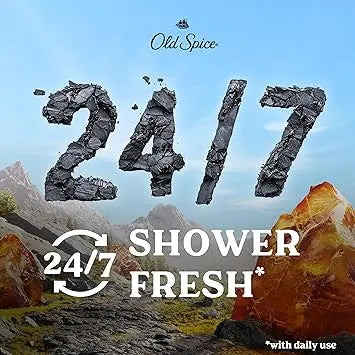 Old Spice Cleansing Body Wash for Men, 24/7 Shower Fresh with Lasting Scent, Exfoliate & Moisture, Gentle on Skin, Vitamin B3, Volcano with Dark Cedar + Amber Scent, 30 oz Retailxpres