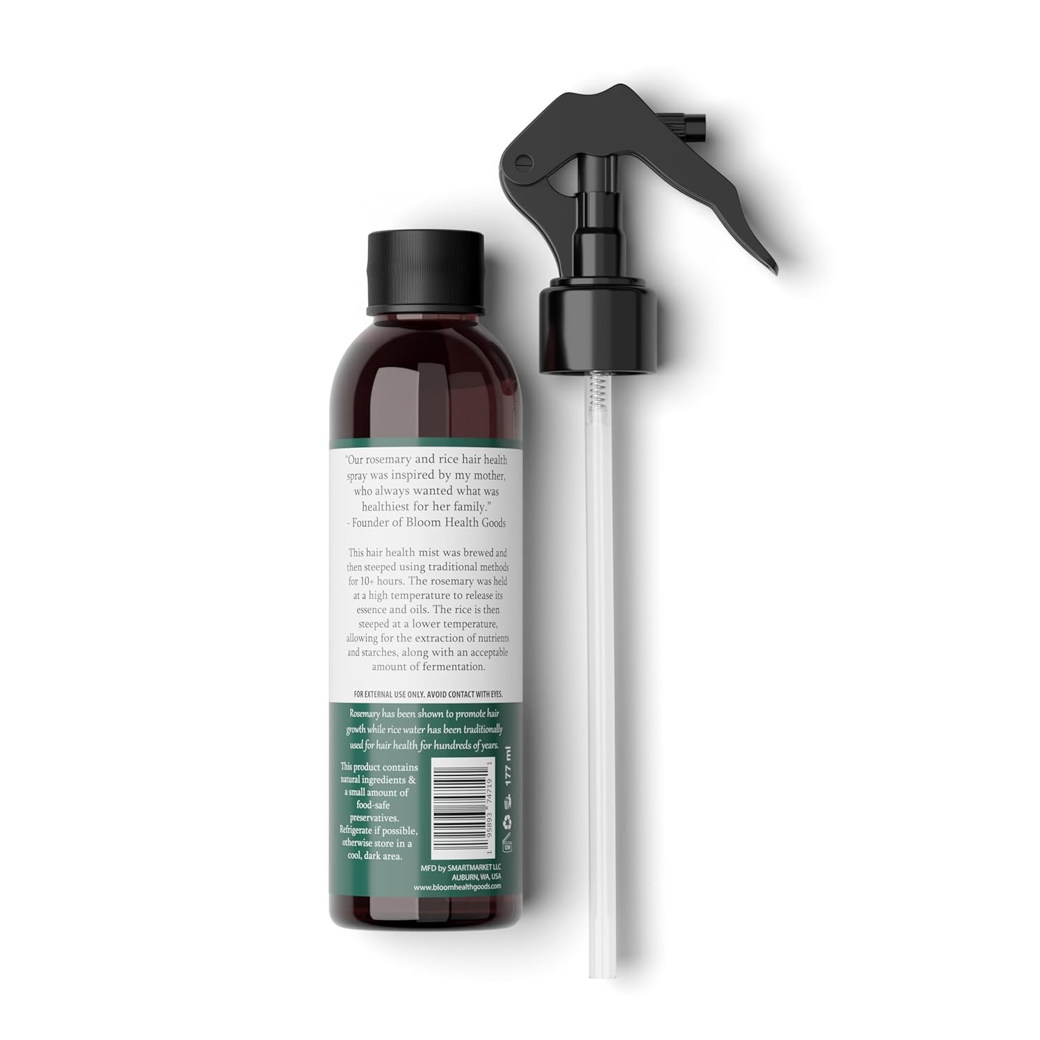 Rosemary & Fermented Rice Water Hair Growth Spray – Whole Plant Natural Ingredients for Strong, Healthy Hair (6 oz) Ifelshop