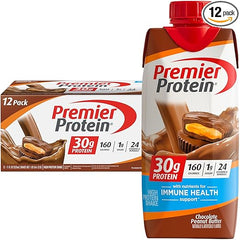 Premier Protein Protein Shake, Chocolate Peanut Butter, 30g Protein, 1g Sugar, 11 fl oz Pack of 12 Retailxpres