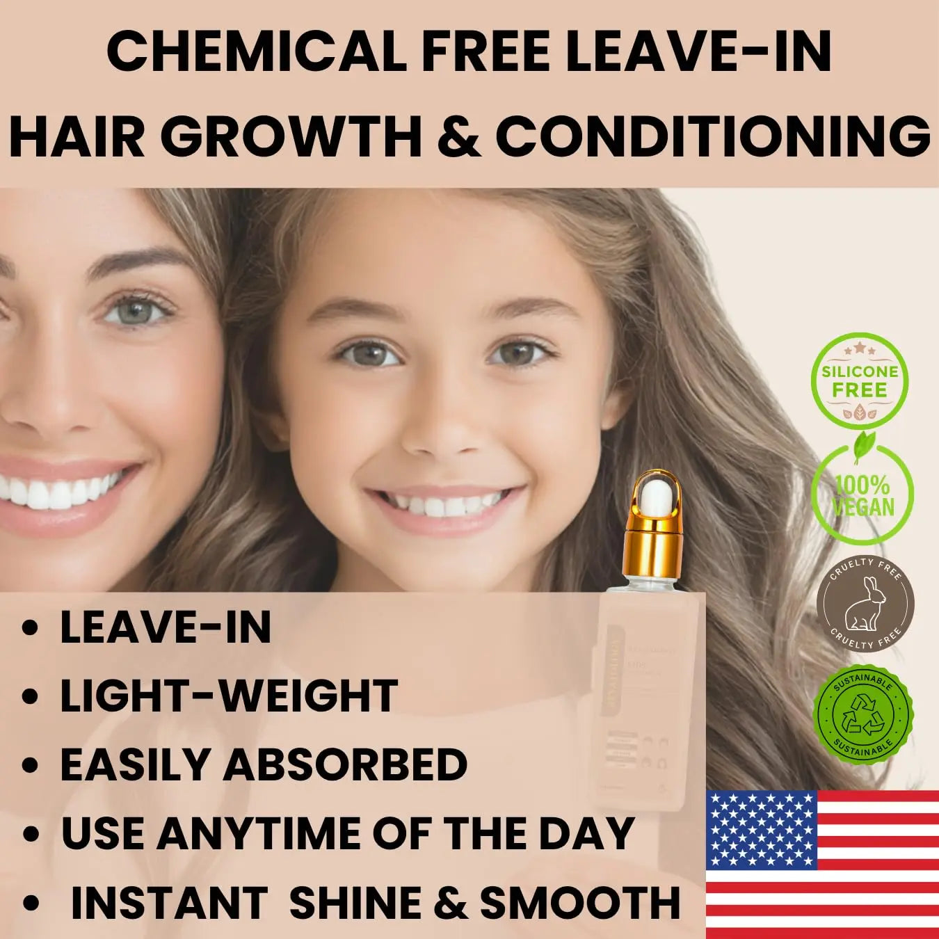 REVATOLOGY Kids and Babies Leave-In Growth & Conditioning Serum - Anti-Dandruff & Anti-Frizz Care for Curly, Thin & Thick Hair - 30 Botanicals Ifelshop