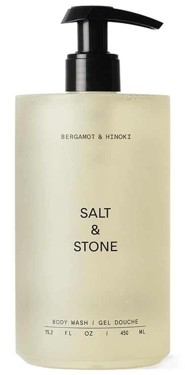 Salt & Stone Body Wash with Antioxidants for Deep Moisture | For Women & Men, Sulfate, Paraben, & Dye Free, Leaving Skin Soft and Hydrated | Bergamot & Hinoki 15.2 fl oz Retailxpres
