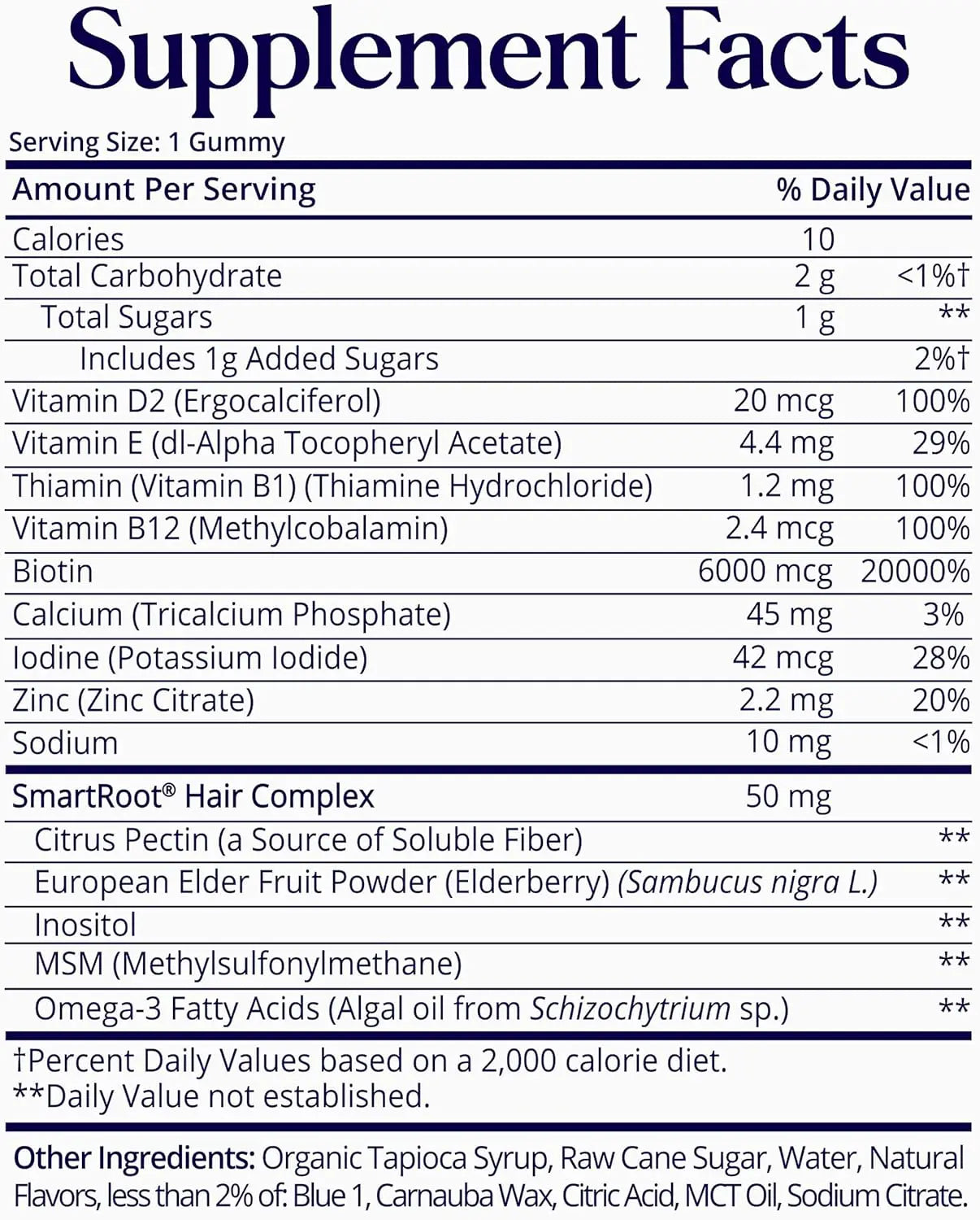 Sugarbear Hair Vitamin Gummy 2 Month Supply Extra Strength Biotin 6000mcg, Growth for Men & Women, Vegan Vitamin B12, MSM, Inositol, Omega 3, Elderberry, Certified Kosher, Halal, Cruelty-Free Ifelshop