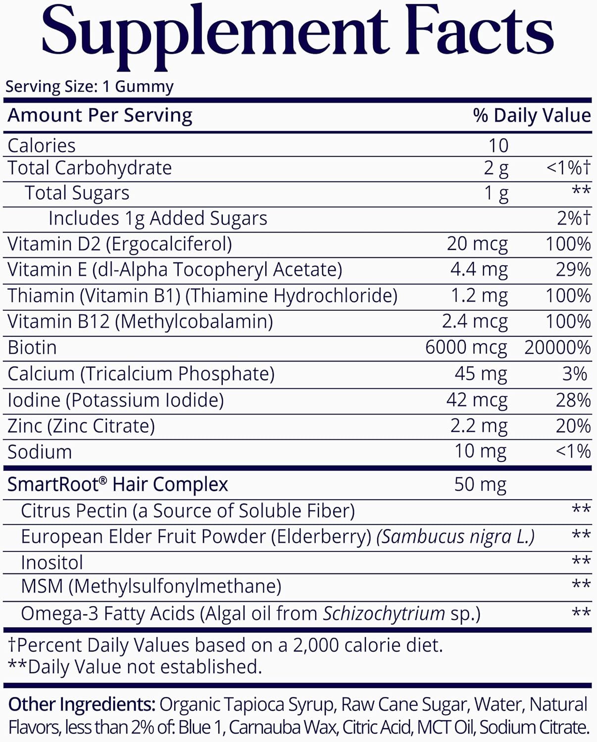 Sugarbear Hair Vitamin Gummy 2 Month Supply Extra Strength Biotin 6000mcg, Growth for Men & Women, Vegan Vitamin B12, MSM, Inositol, Omega 3, Elderberry, Certified Kosher, Halal, Cruelty-Free Ifelshop