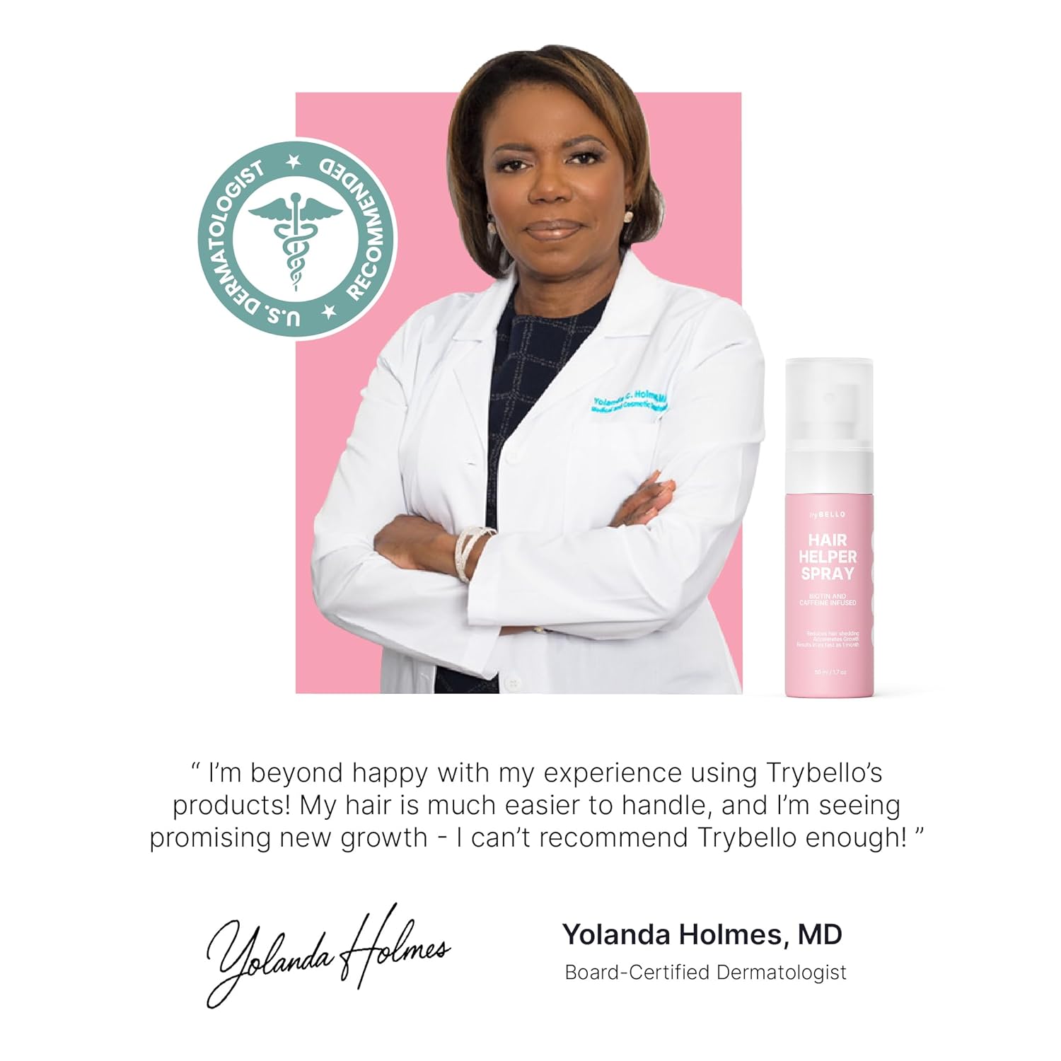 Trybello Hair Helper Spray - Growth Serum With Biotin & Castor Oil - Caffeine Infused Treatment for Thicker, Fuller Hair - Repair Thinning Naturally - Vegan, Cruelty-Free Formula Ifelshop