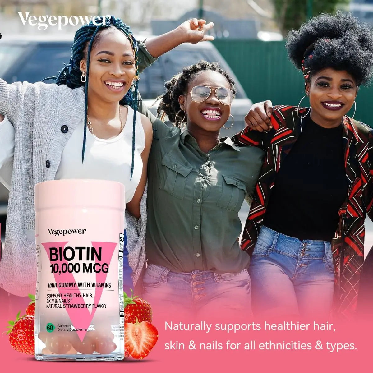 Biotin Gummies for Hair Growth 10000mcg - Vegan Biotin Vitamins Supports Healthy Hair, Skin and Nails, Hair Vitamin Gummy for Women & Men - Non-GMO, Chewable Supplement Ifelshop