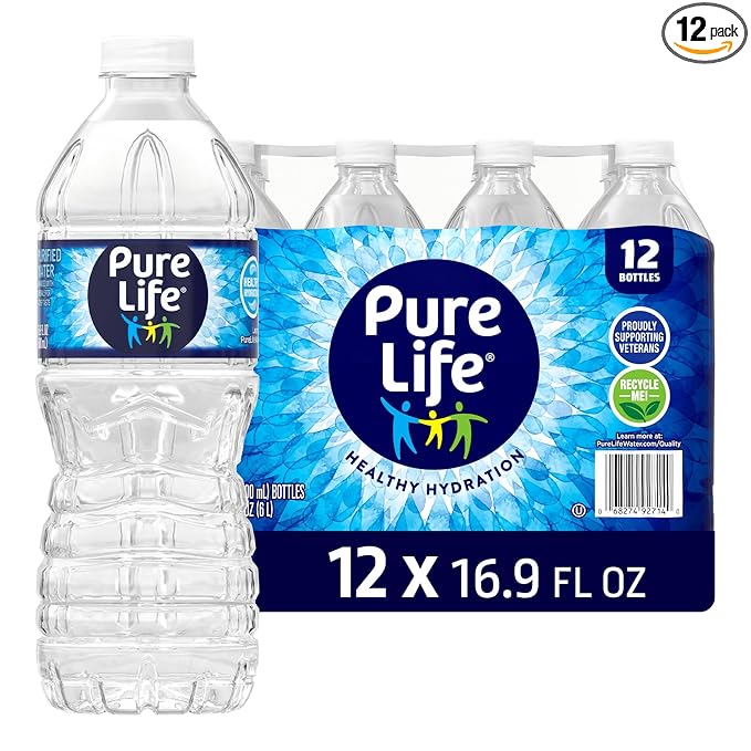 Pure Life Purified Water Bottles, 12 Pack - Still Bottled Water Enhanced with Minerals for a Crisp Taste, Plastic Bottles - 16.9 Fl oz Retailxpres