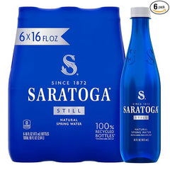 Saratoga Spring Water Bottles, 6 Pack – Still Bottled Water – Recycled PET Plastic Bottles – 16 Fl Oz Retailxpres