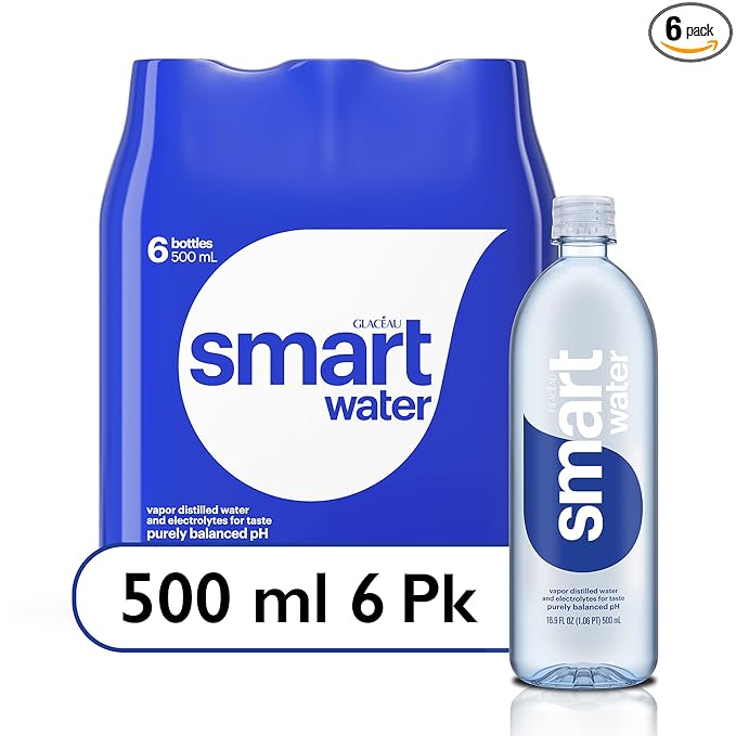 Smartwater vapor distilled premium water , 16.9 Fl Oz (pack of 6) Retailxpres