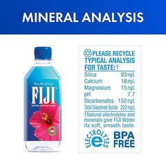 FIJI Natural Artesian Bottled Water 500 mL / 16.9 Fl Ounce (Pack of 6) - 100% Recycled Plastic Retailxpres