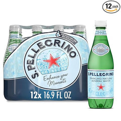 S.Pellegrino Sparkling Natural Mineral Water, Plastic Bottles, 16.9 Fl Oz (Pack of 12) Retailxpres