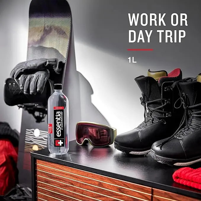 Essentia Ionized Alkaline Water Bottles, 99.9% Pure, Infused With Electrolytes, 9.5 pH Or Higher 1 Litre, Pack of 12 Retailxpres