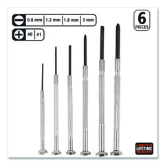 Great Neck Precision Screwdriver Set, Six-Piece, Phillips/Slotted, Assorted Lengths, Polished Steel Handles (GNSGP6C) Retailxpres