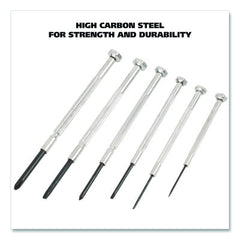 Great Neck Precision Screwdriver Set, Six-Piece, Phillips/Slotted, Assorted Lengths, Polished Steel Handles (GNSGP6C) Retailxpres