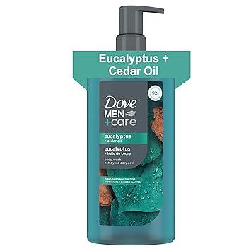 DOVE MEN + CARE Body Wash Eucalyptus & Cedar Oil Plant-Based Moisturizing Body Wash for Men, 26oz Retailxpres