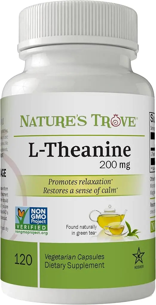L-Theanine 200mg by Nature's Trove - 120 Vegetarian Capsules Retailxpres