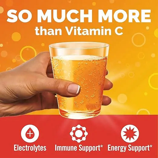 Emergen-C 1000mg Vitamin C Powder for Daily Immune Support Caffeine Free Vitamin C Supplements with Zinc and Manganese, B Vitamins and Electrolytes, Super Orange Flavor - 30 Count Retailxpres