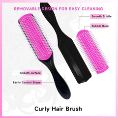 11 Pcs Hair Brush Set with Detangling Hair Brush and Spray Bottle – Smooth Hairbrush Set for Toddlers, Adults and Children, Wet and Dry Hair, Pink IFELSHOP