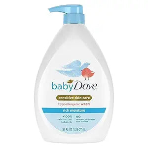 Baby Dove Sensitive Skin Hydrating Body Wash | Tear-Free & Hypoallergenic | Pediatrician Tested | 34oz