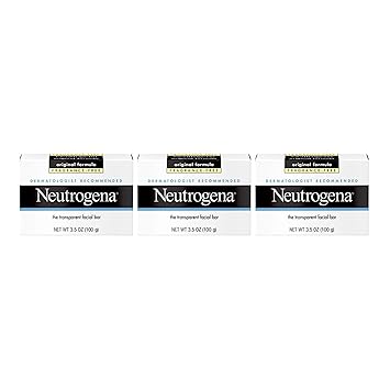 Neutrogena Original Amber Bar Fragrance-Free Facial Cleansing Bar with Glycerin, Pure & Transparent Gentle Face Wash Bar Soap, Free of Harsh Detergents, & Dyes, Hypoallergenic, 3.5 Oz
