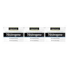 Neutrogena Original Amber Bar Fragrance-Free Facial Cleansing Bar with Glycerin, Pure & Transparent Gentle Face Wash Bar Soap, Free of Harsh Detergents, & Dyes, Hypoallergenic, 3.5 Oz