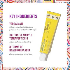 Good Molecules Yerba Mate Wake Up Eye Gel - Hydrating Under Eye Gel Cream with Hyaluronic Acid and Caffeine - Target Dark Circles and Puffiness - Skin Care for Face