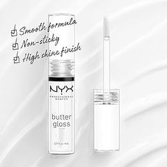 NYX PROFESSIONAL MAKEUP Butter Gloss, Non-Sticky Lip Gloss - Sugar Glass ,Clear