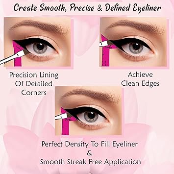 Eyeliner Stencils Pencil Liquid Waterproof Tool For Liner Makeup Brush Pen Stamp Thin Sharpener Cat Eyes Small Angled Wing Tip | Real Beginners Techniques Eye Shadow Lines Gel Eyebrow Pomade Black