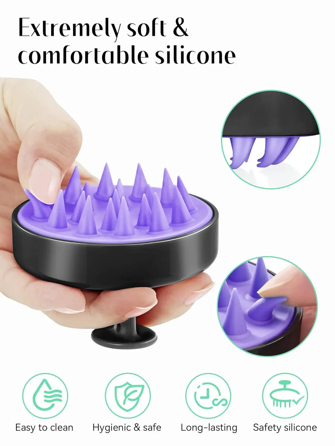 Heeta Scalp Massager Shampoo Brush – Deep Cleansing, Stress Relief, and Healthy Scalp Care Tool Ifelshop