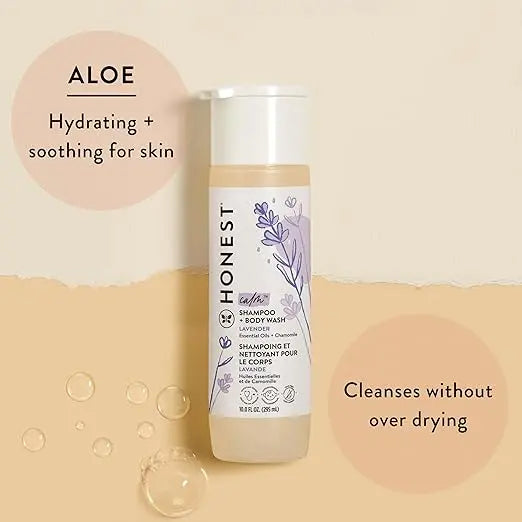 The Honest Company 2-in-1 Cleansing Shampoo + Body Wash | Gentle for Baby | Naturally Derived, Tear-free, Hypoallergenic | Lavender Calm, 10 fl oz Retailxpres