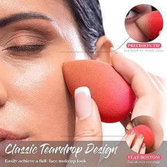 BEAKEY Makeup Sponge Set 5 Pack Micro Porous Low Absorption Soft Latex Free Foundation Beauty Sponges & Blenders for Powder Cream