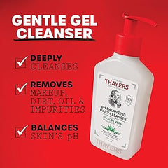 THAYERS pH Balancing Daily Cleanser, Face Wash with Aloe Vera, Gentle and Hydrating Skin Care for Dry, Oily, or Acne Prone Skin, 8 FL Oz.