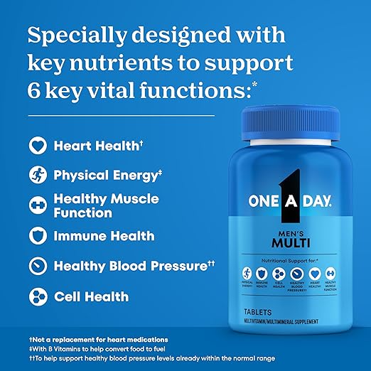 One A Day Multivitamin for Men - Daily Mens Multivitamins with Vitamin D, Zinc, Folic Acid, and B Vitamins, Physical Energy Support, 200 Ct (Packaging May Vary)