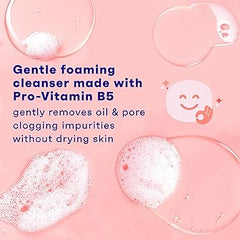 Clean & Clear Essentials Oil-Free Foaming Facial Cleanser, Daily Face Wash with Pro-Vitamin B5 Gently Removes Oil & Pore Clogging Impurities Without Drying Skin, Fragrance-Free, 8 fl. oz