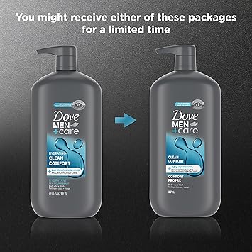 Dove Men+Care Body and Face Wash Hydrating Clean Comfort Men's Body Wash with 24-Hour Nourishing Micromoisture Technology 30 oz