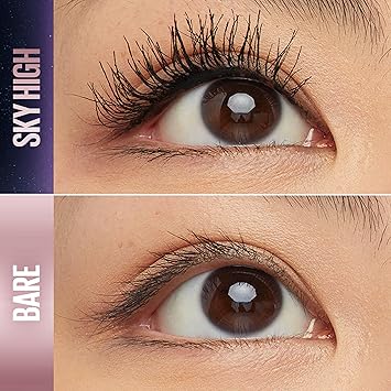 Maybelline Lash Sensational Sky High Washable Mascara Makeup, Volumizing, Lengthening, Defining, Curling, Multiplying, Buildable Formula, Blackest Black, 1 Count