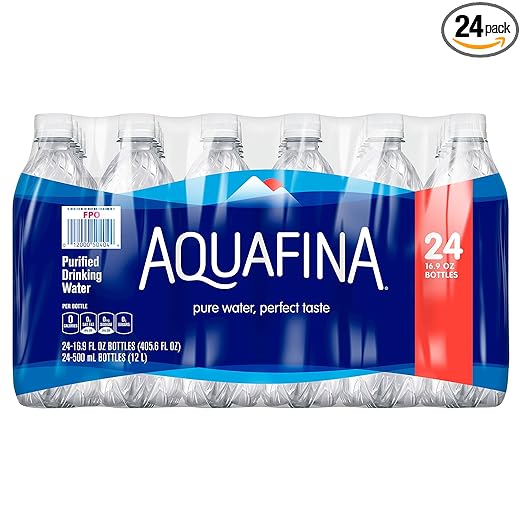 Aquafina Purified Water, 16.9 Fl Oz Bottles, Pack of 24 Retailxpres