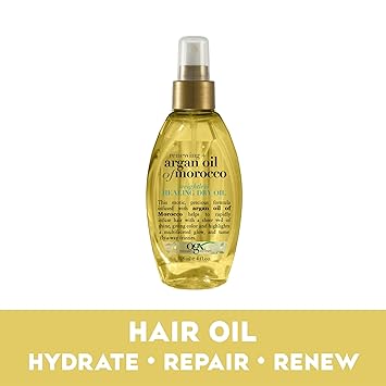 OGX Renewing + Argan Oil of Morocco Weightless Healing Dry Oil Spray, Argan Oil for Hair Care, Lightweight Mist for Split Ends, Frizz Control & Shine, Paraben & Sulfated-Surfactants Free, 4 fl oz