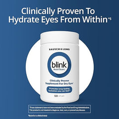 BLINK NutriTears Clinically Proven Supplement for Dry Eyes, 50 Softgels, Eye Care Supplement to Hydrate Eyes from Within for Long Lasting Relief You Can Feel