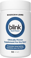 BLINK NutriTears Clinically Proven Supplement for Dry Eyes, 50 Softgels, Eye Care Supplement to Hydrate Eyes from Within for Long Lasting Relief You Can Feel