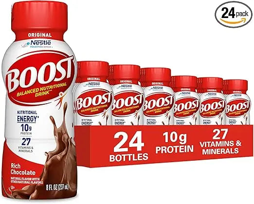 BOOST Original Ready to Drink Nutritional Drinks, Rich Chocolate, 8 Fl Oz Bottles (Pack of 24) Retailxpres