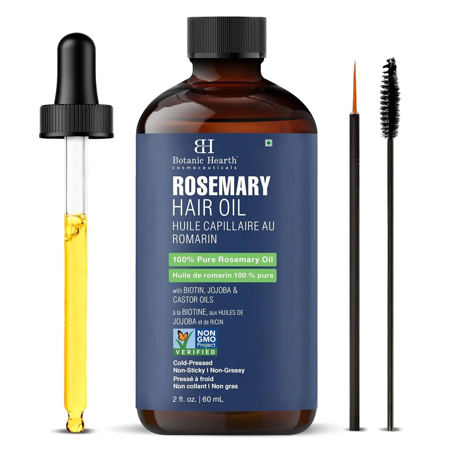 Botanic Hearth 100% Pure Rosemary Oil For Hair Growth | Infused with Biotin, Jojoba & Castor Oil | Hair Oil Repairs Dry Damaged Hair, Strengthening, Healthier - Hair Tonic, 2 fl oz Ifelshop