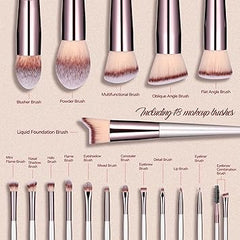 BS-MALL Makeup Brush Set 18 Pcs Premium Synthetic Foundation Powder Concealers Eye shadows Blush Makeup Brushes with black case