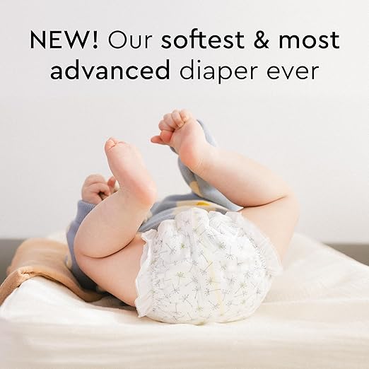 Baby Diapers - Size 1 (4-11 lbs), Half-Monthly Supply (72 Count), Leak Protection, Skin-Friendly, Ultrasoft, Perfume- & Chlorine-Free, Hypoallergenic, Dermatologist Tested, Oeko-TEX®