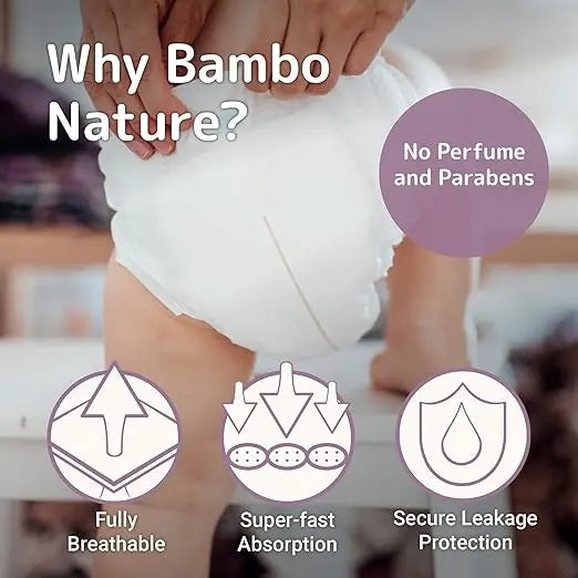 Bambo Nature Hypoallergenic Baby Diapers, Eco-Labelled Sustainable Diapers, Enhanced Leakage Protection, Totally Chlorine-free, Skin Friendly, and Super Absorbent - Size 2 (32 Count) Retailxpres